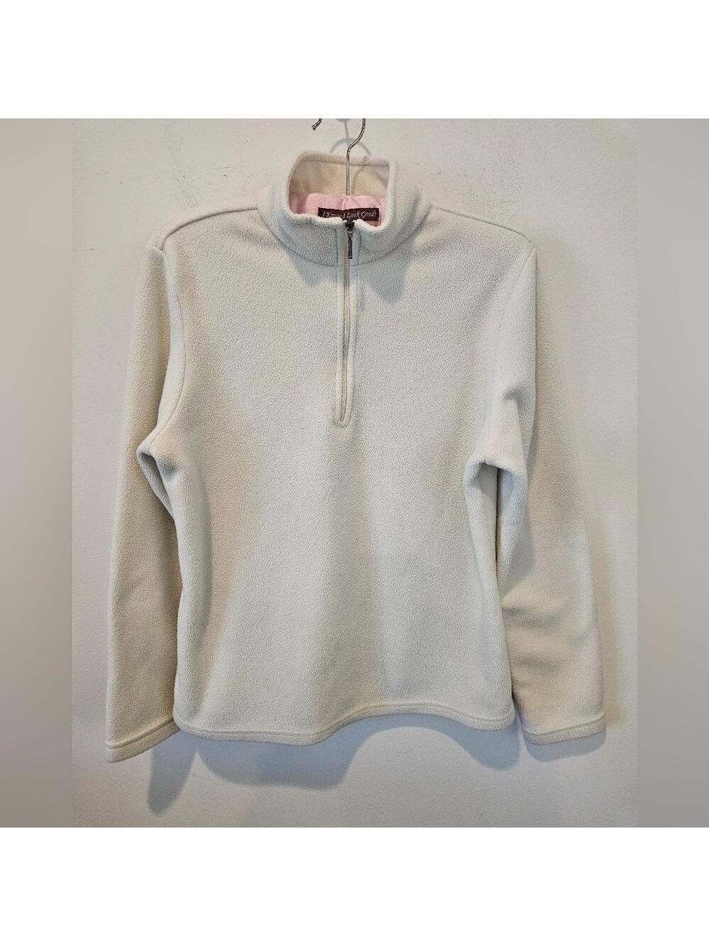 L.L. BEAN WOMEN'S OFF WHITE LONG SLEEVED PULLOVER FLEECE SWEATSHIRT SIZE SMALL